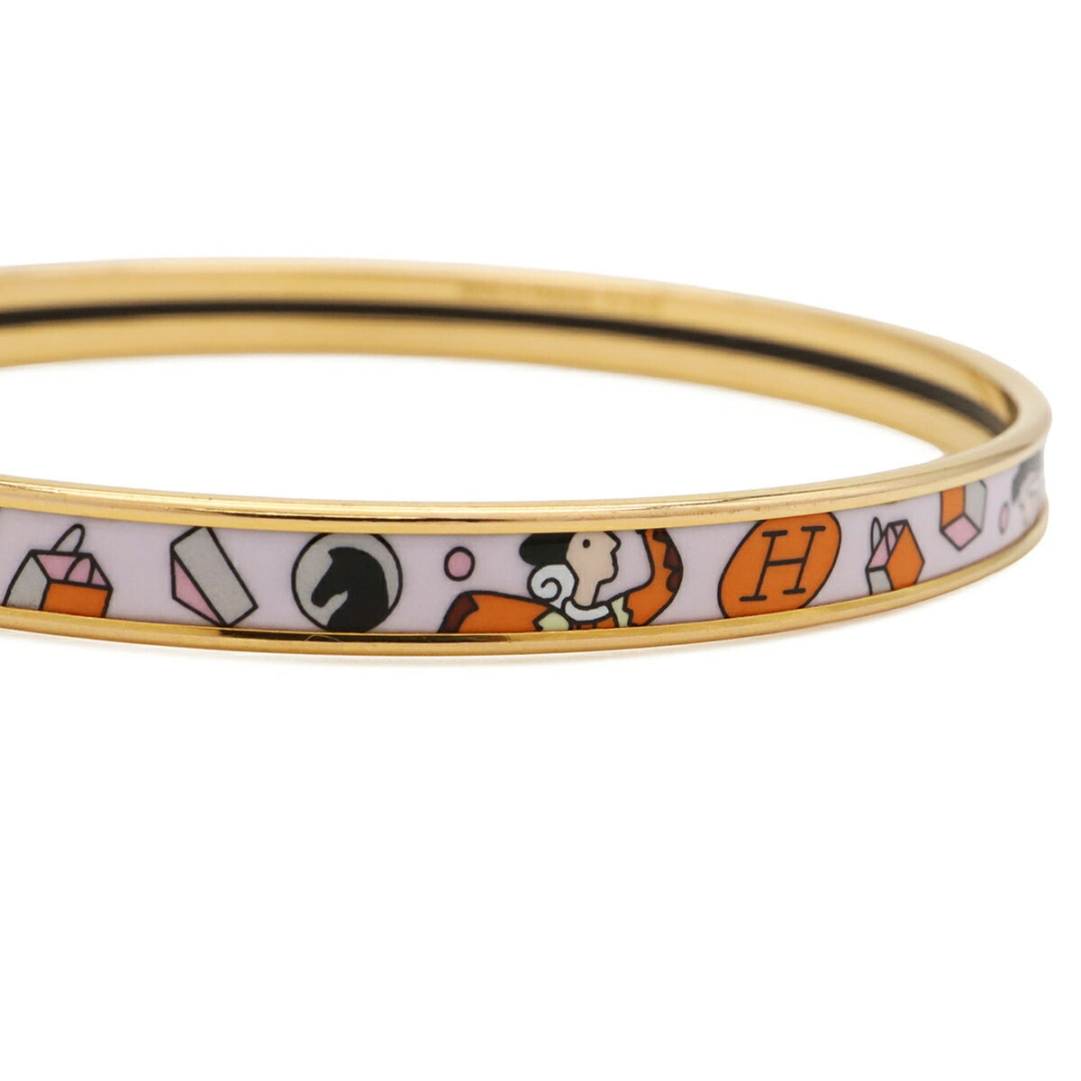 Extra Fun Bangle Bracelet Gold White and Orange
