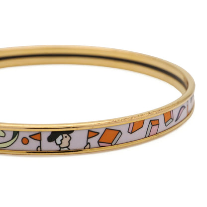 Extra Fun Bangle Bracelet Gold White and Orange