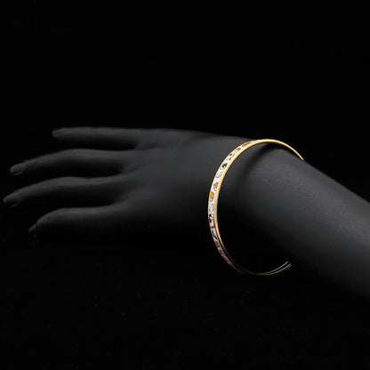 Extra Fun Bangle Bracelet Gold White and Orange