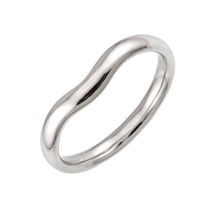 Wide Curved Band Ring Platinum