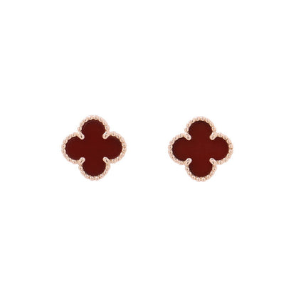 Sweet Alhambra Earrings 18K Rose Gold and Carnelian 18K Rose Gold