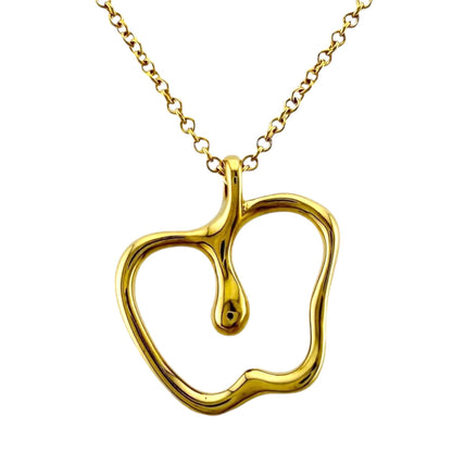 Apple Pendant Necklace 18K Yellow Gold