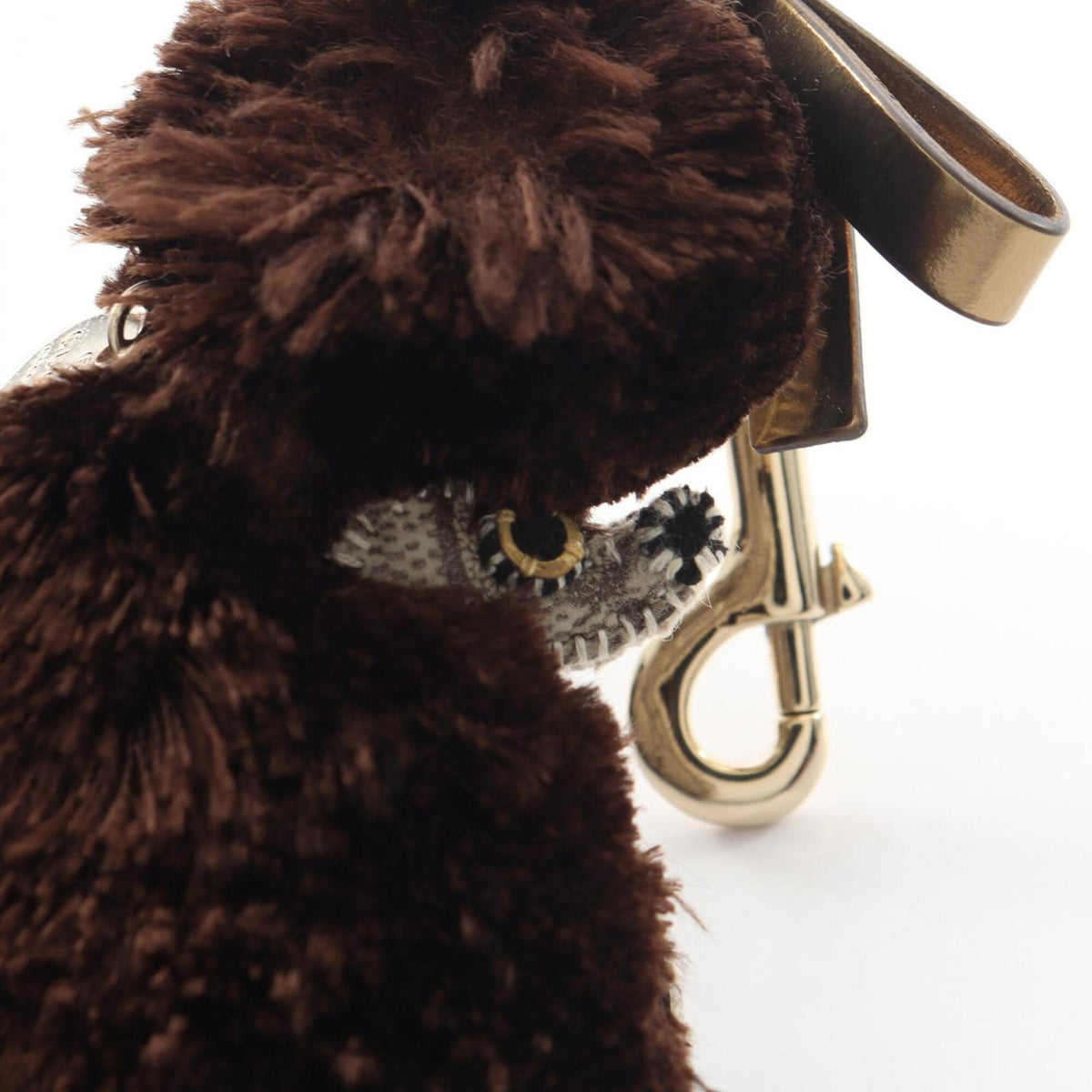 Charm Fur and Leather Beige and Brown Handbag Charm