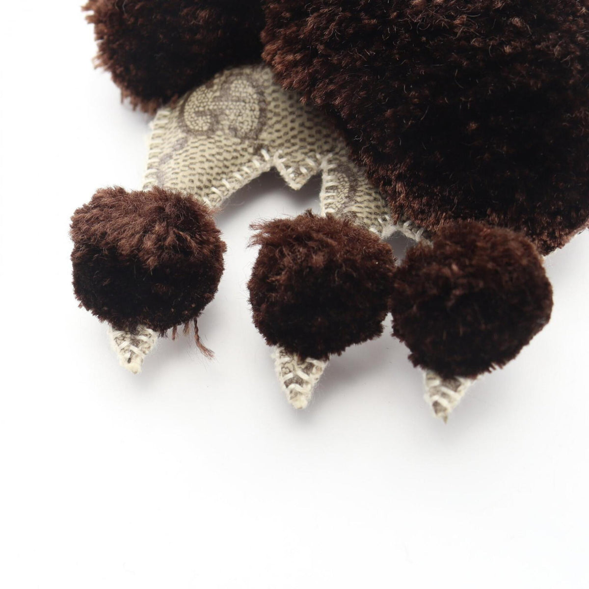 Charm Fur and Leather Beige and Brown Handbag Charm