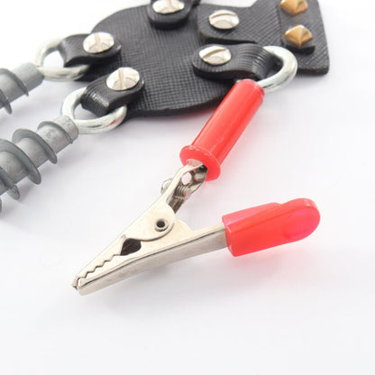 Charm Leather and Metal Black Red Silver Handbag Charm