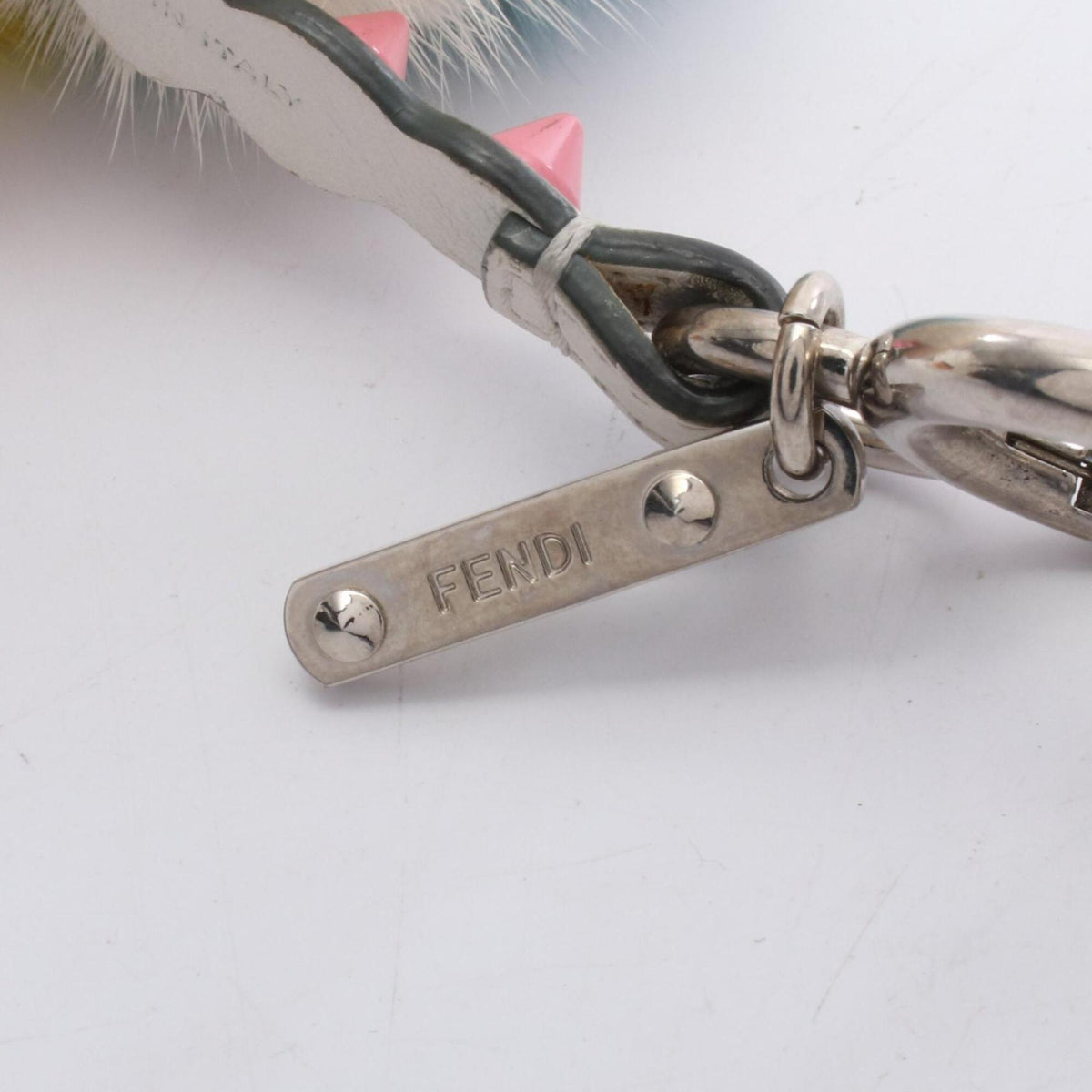 Charm Fur and Leather Beige Multicolor Handbag Charm