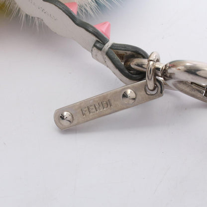 Charm Fur and Leather Beige Multicolor Handbag Charm