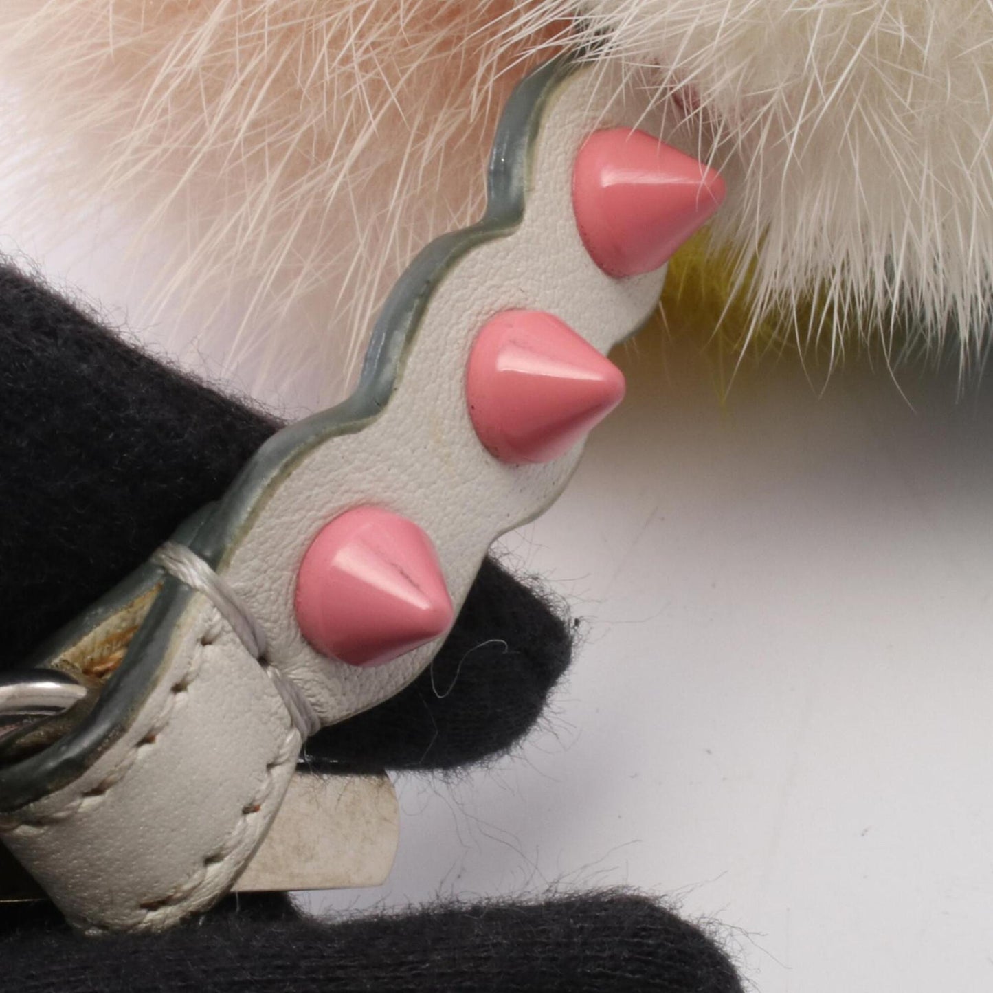 Charm Fur and Leather Beige Multicolor Handbag Charm