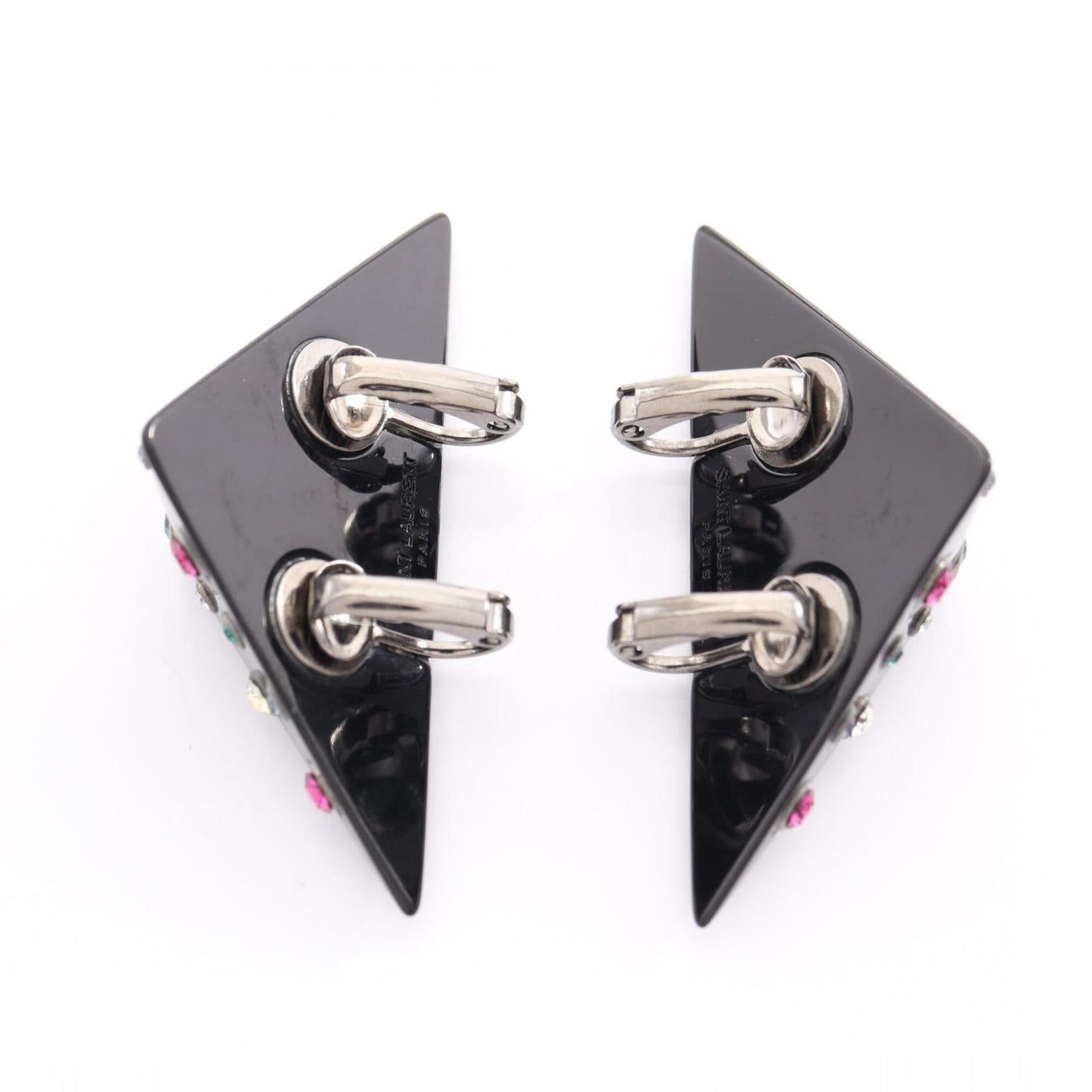 Rhinestone Clip-On Earrings Plastic and Rhinestone