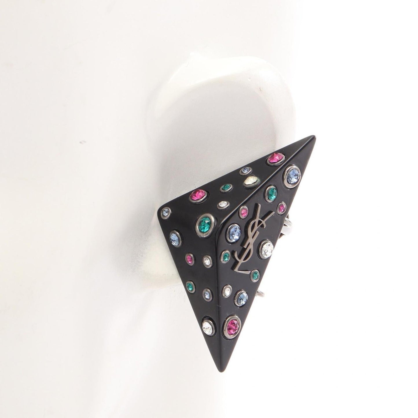 Rhinestone Clip-On Earrings Plastic and Rhinestone