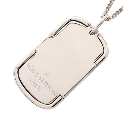 Monogram Pendant Necklace Metal Silver