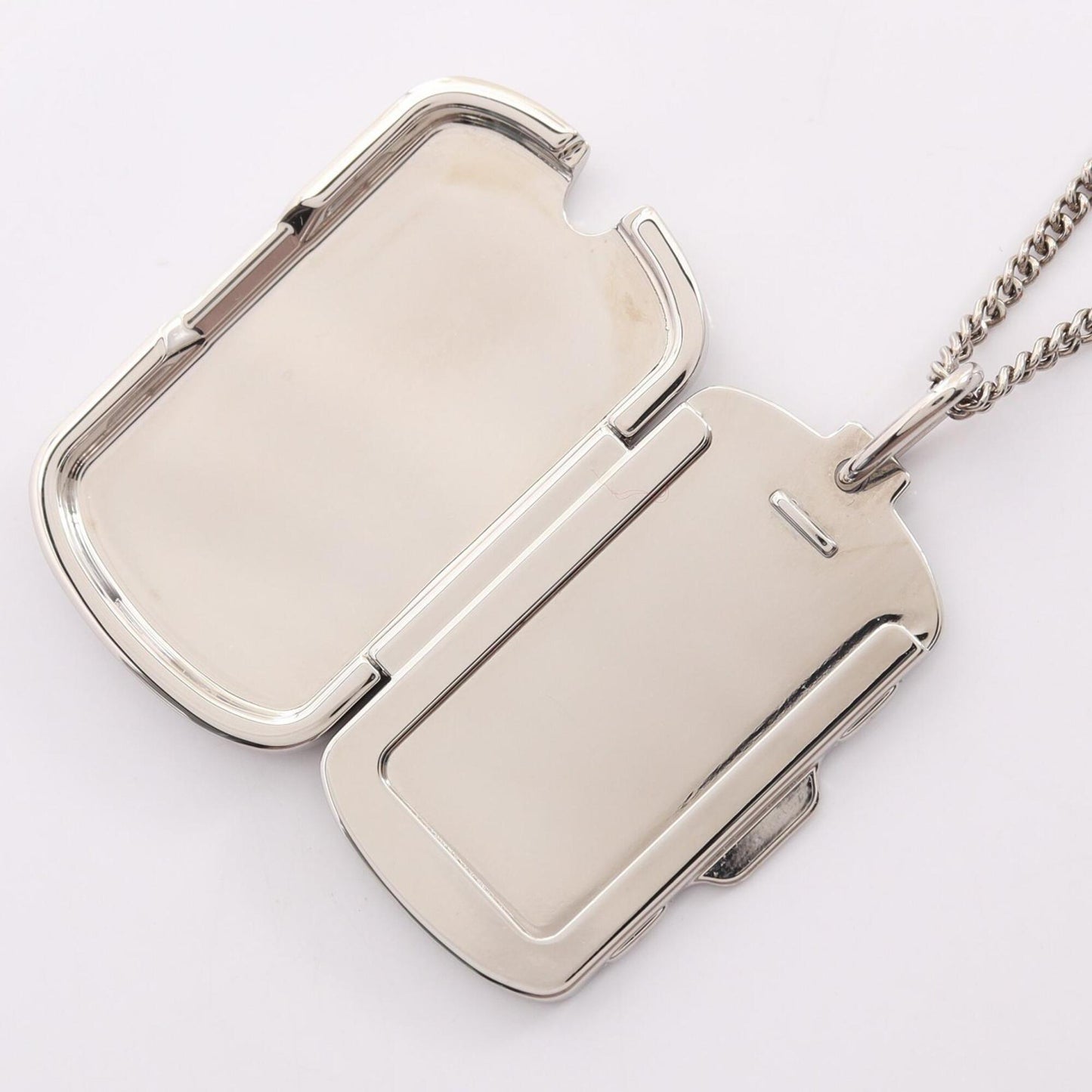Monogram Pendant Necklace Metal Silver