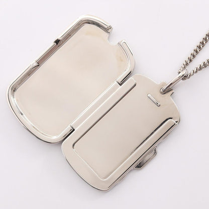 Monogram Pendant Necklace Metal Silver