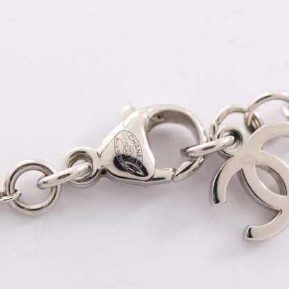 CC Logo Heart Pendant Necklace Silver-Tone Metal