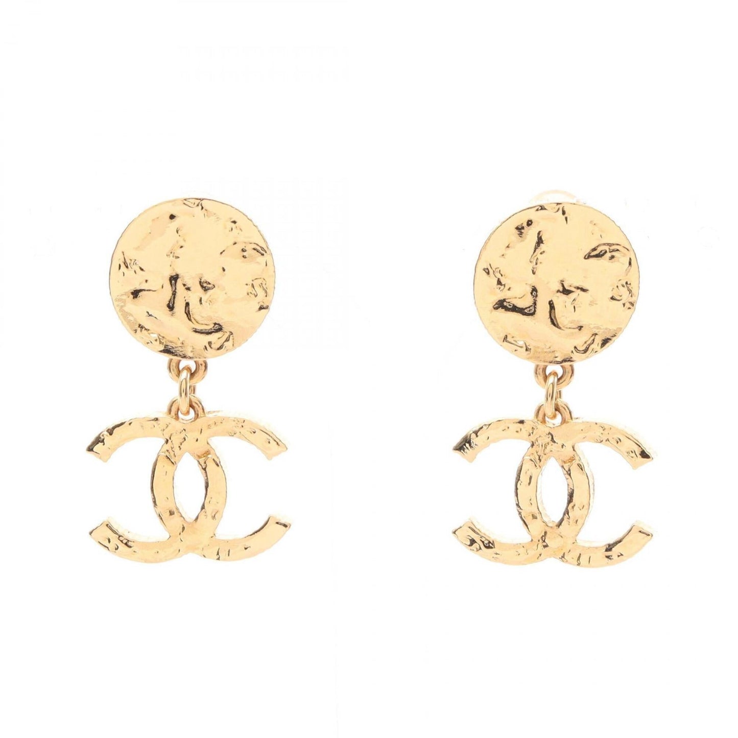 CC Logo Clip-On Earrings Metal Gold-Tone Metal