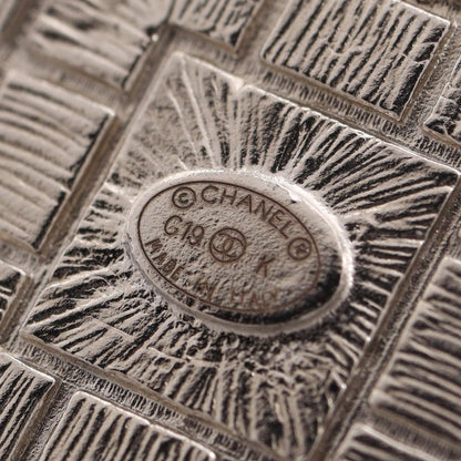 CC Logo Brooch Silver-Tone Metal