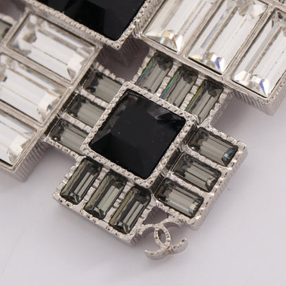 CC Logo Brooch Silver-Tone Metal