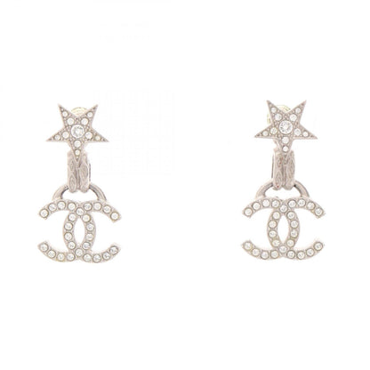 CC Logo Star Earrings Silver-Tone Metal