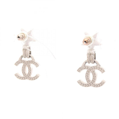 CC Logo Star Earrings Silver-Tone Metal