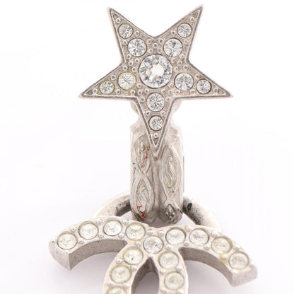 CC Logo Star Earrings Silver-Tone Metal
