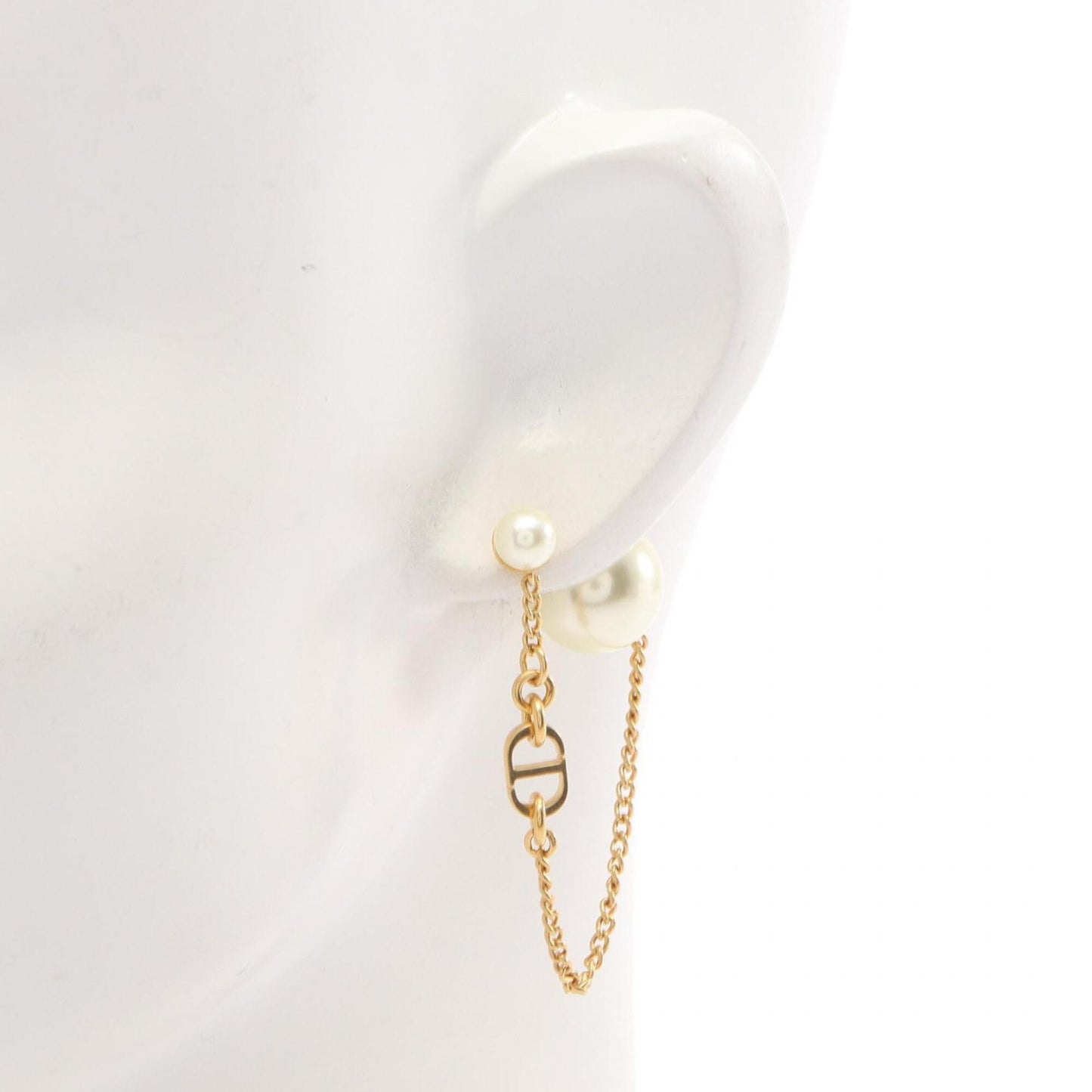 Tribal Earrings Artificial Pearl and Gold