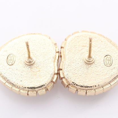 CC Logo Heart Earrings Metal Gold-Tone Metal