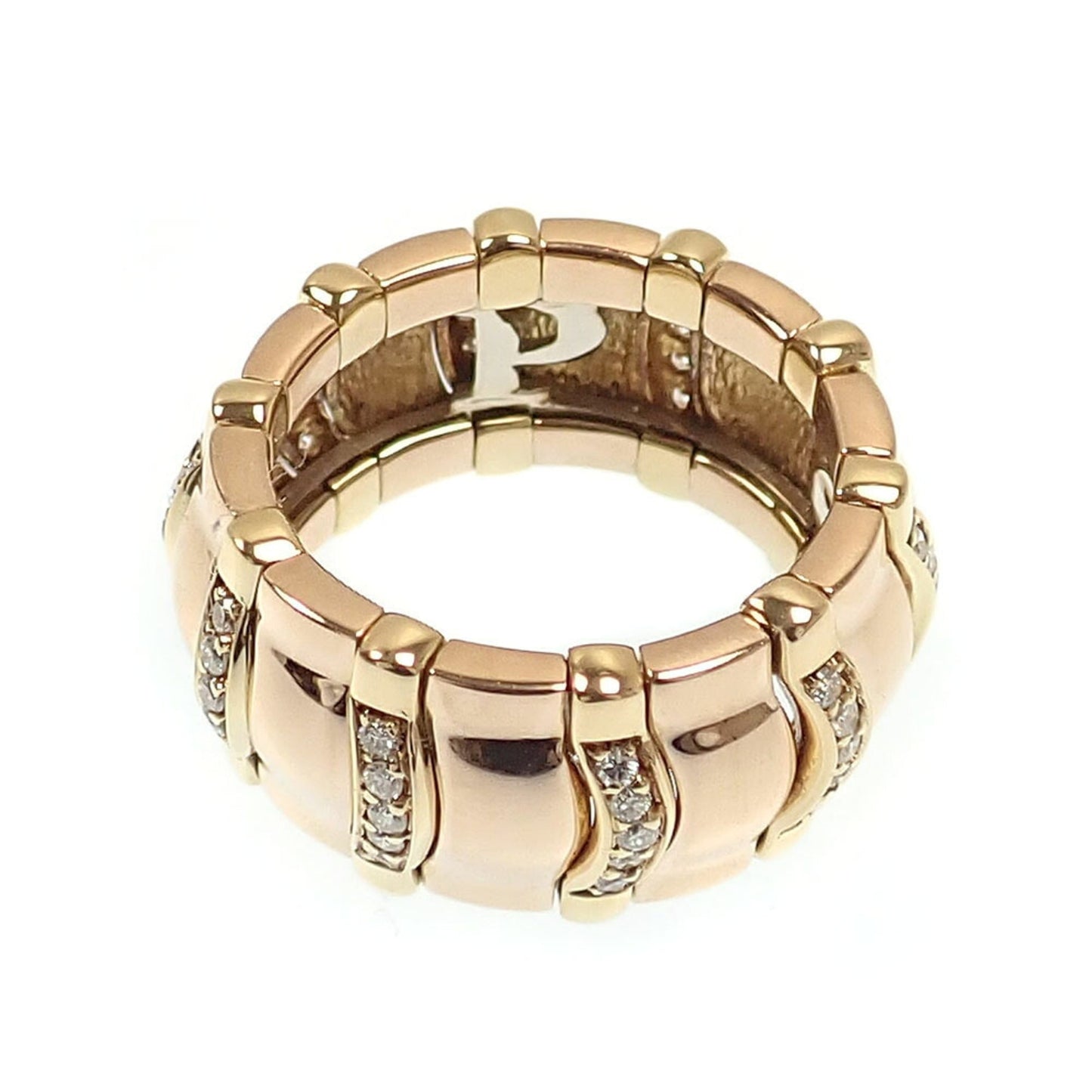 Tanagra Band Ring 18K Yellow Gold with Diamond