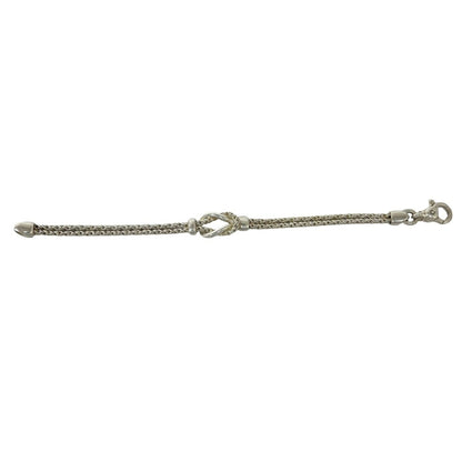 Vintage Double Rope Center Knot Bracelet Sterling Silver