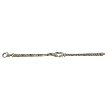 Vintage Double Rope Center Knot Bracelet Sterling Silver