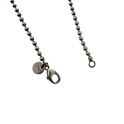 Oval Tag Pendant Necklace Sterling Silver