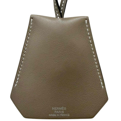Pendant Necklace Swift Leather Etoupe Large