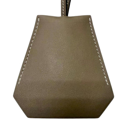 Pendant Necklace Swift Leather Etoupe Large