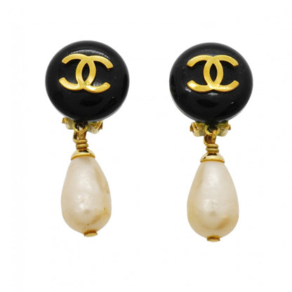 CC Logo Clip-On Earrings Metal Gold-Tone Metal