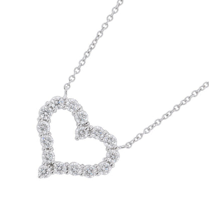 Sentimental Heart Pendant Necklace Platinum