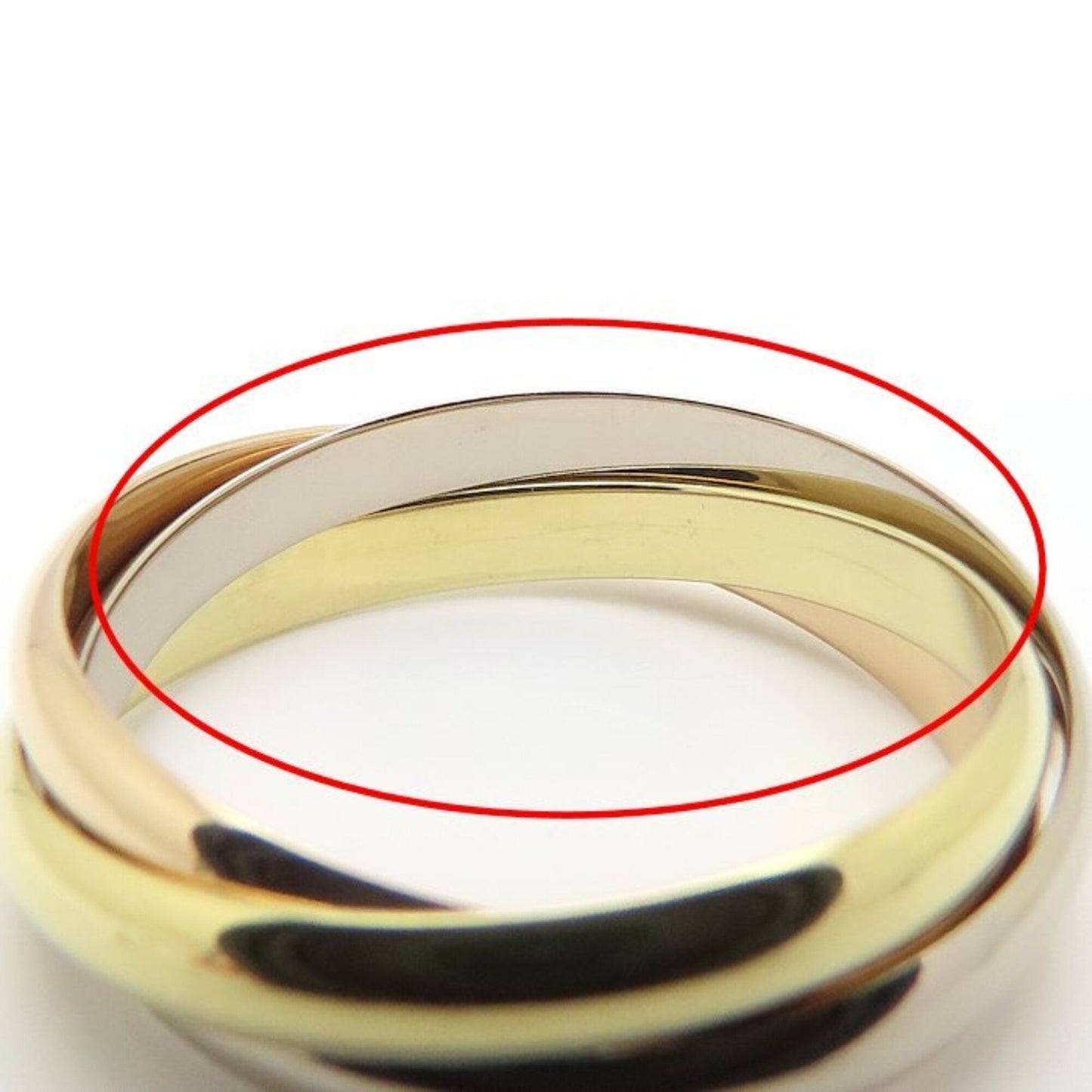 Vendome Louis Cartier Band Ring 18K Tricolor Gold