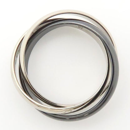Trinity Ring 18K White Gold and Ceramic