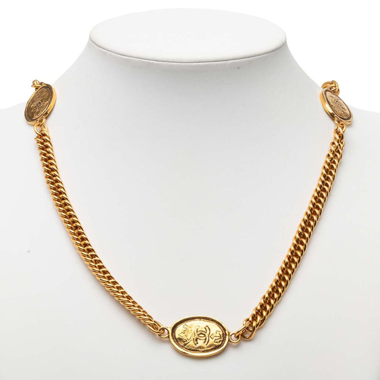CC Logo Chain Pendant Necklace Metal