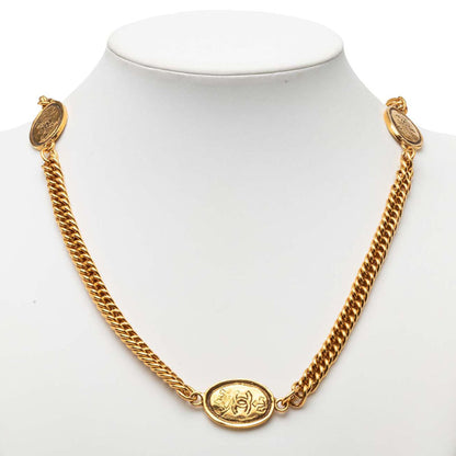 CC Logo Chain Pendant Necklace Metal