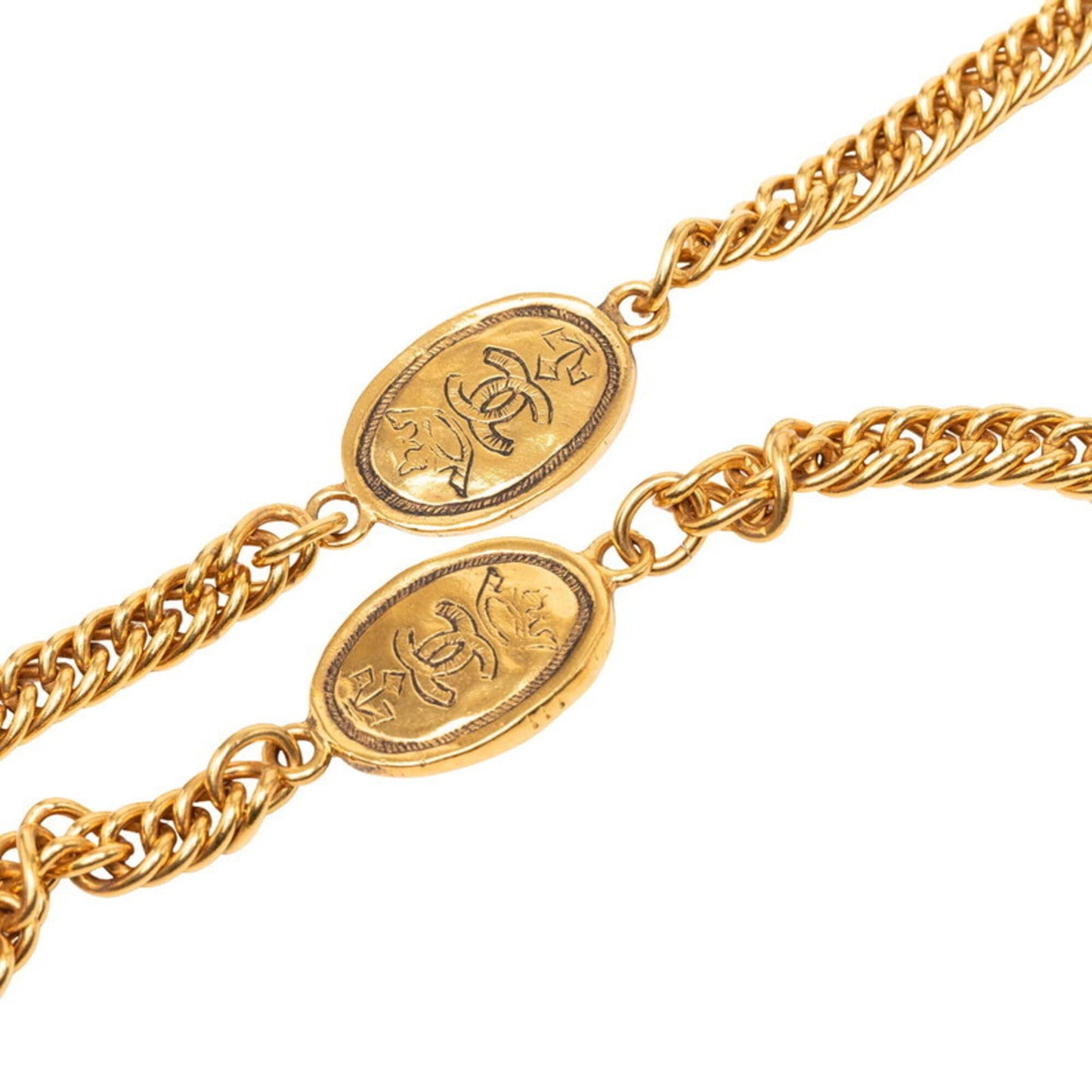 CC Logo Chain Pendant Necklace Metal