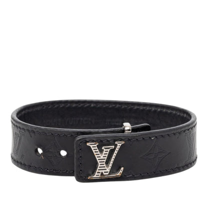 Monogram Bracelet Black Leather