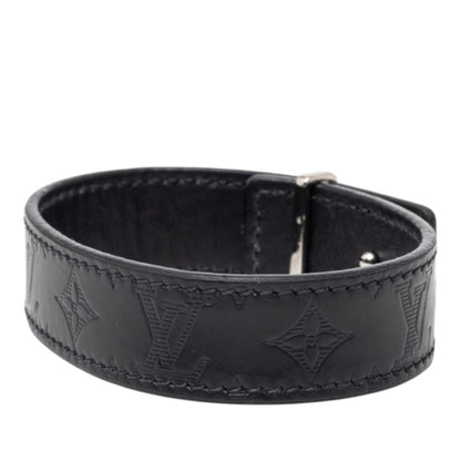 Monogram Bracelet Black Leather