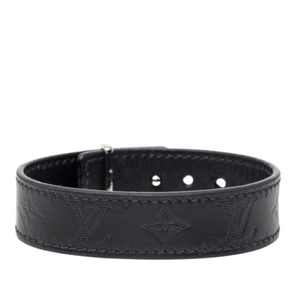 Monogram Bracelet Black Leather