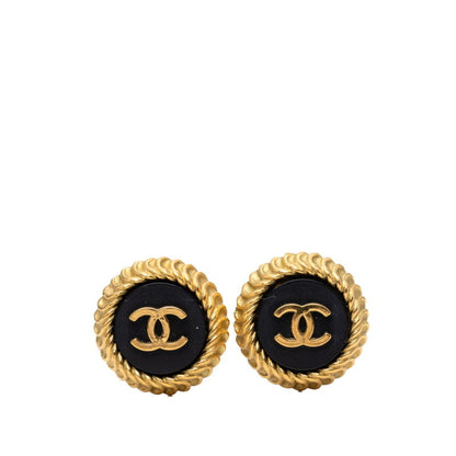 CC Logo Clip-On Earrings Gold-Tone Metal Gold-Tone Metal