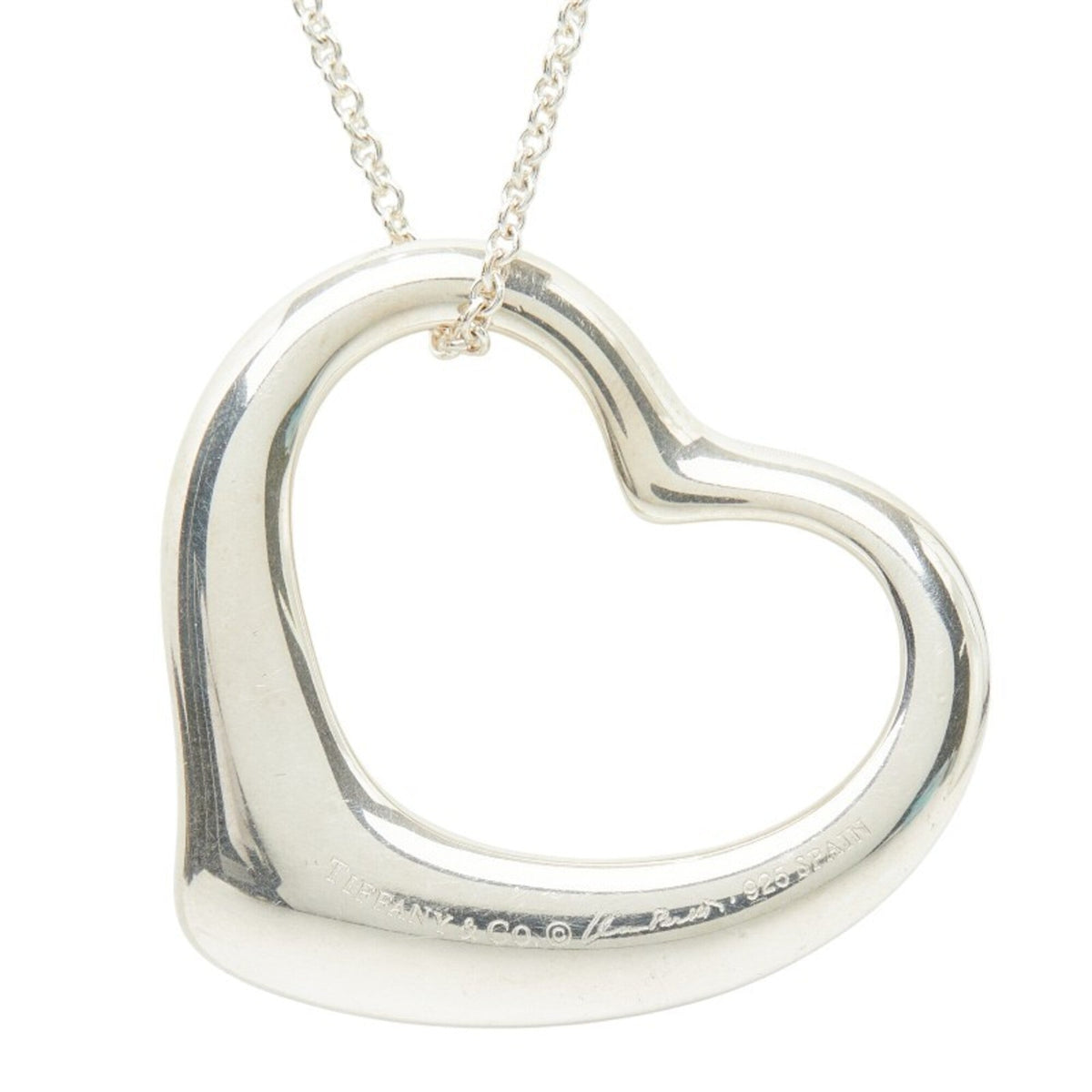 Open Heart Pendant Necklace Sterling Silver 32.3mm