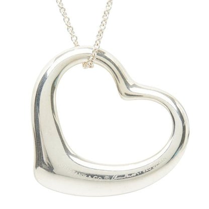 Open Heart Pendant Necklace Sterling Silver 32.3mm