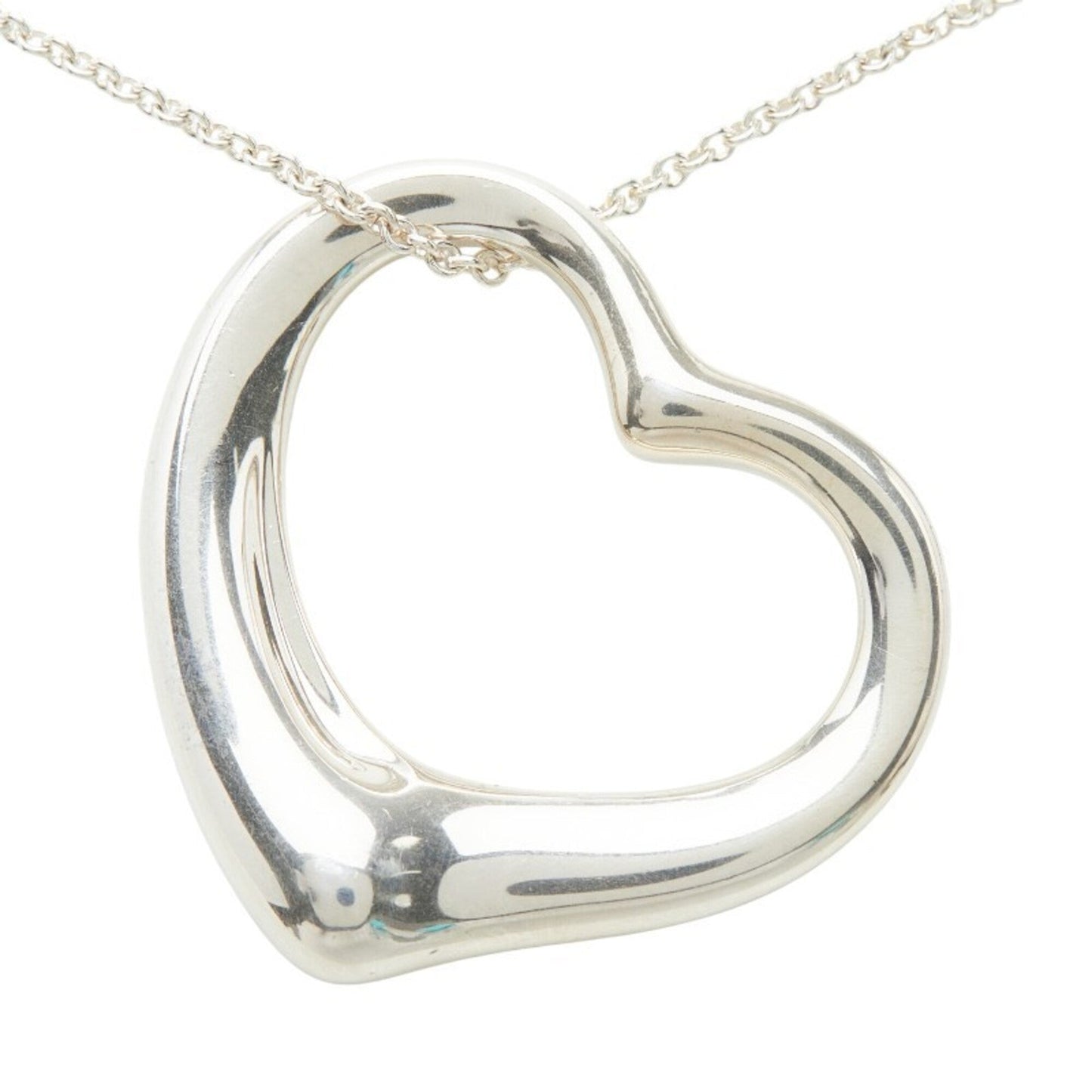 Open Heart Pendant Necklace Sterling Silver 32.3mm
