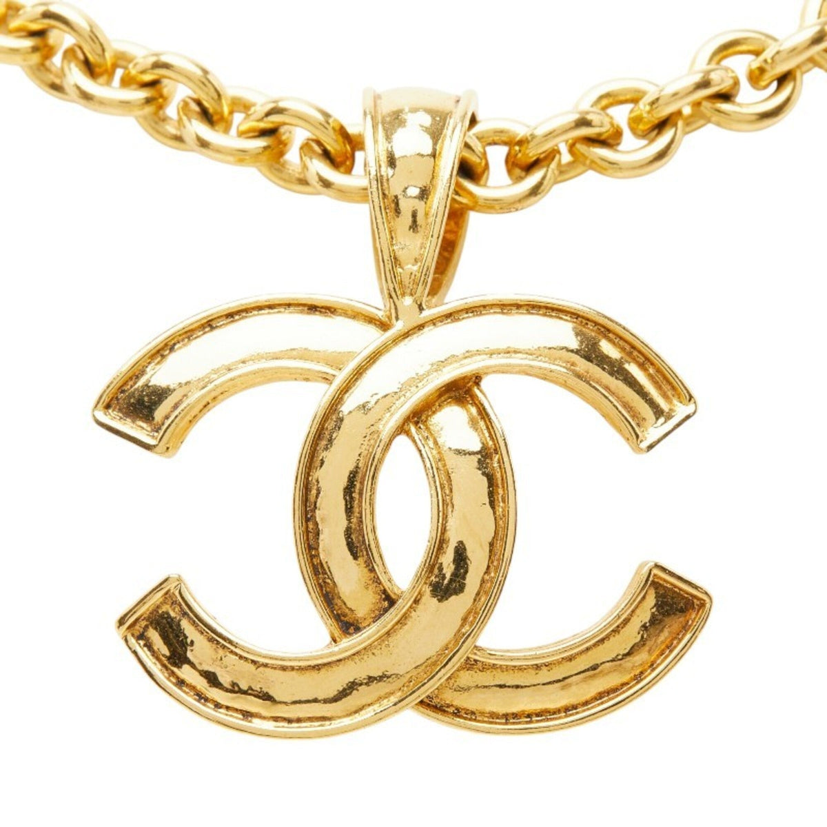 CC Logo Chain Pendant Necklace Metal