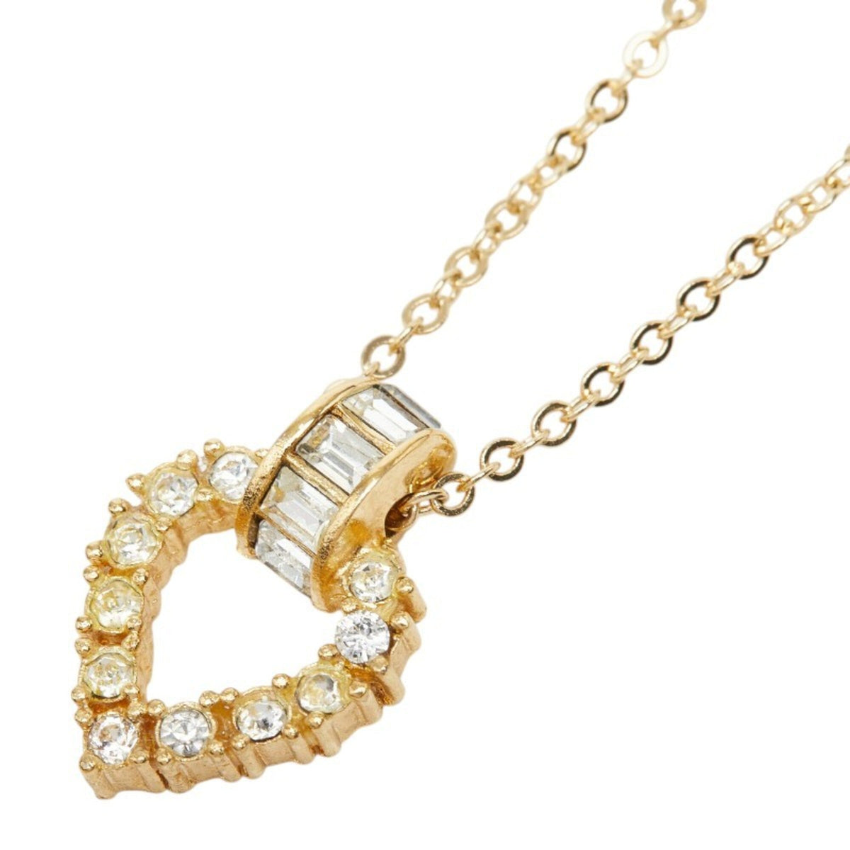 Pendant Necklace Gold Rhinestone