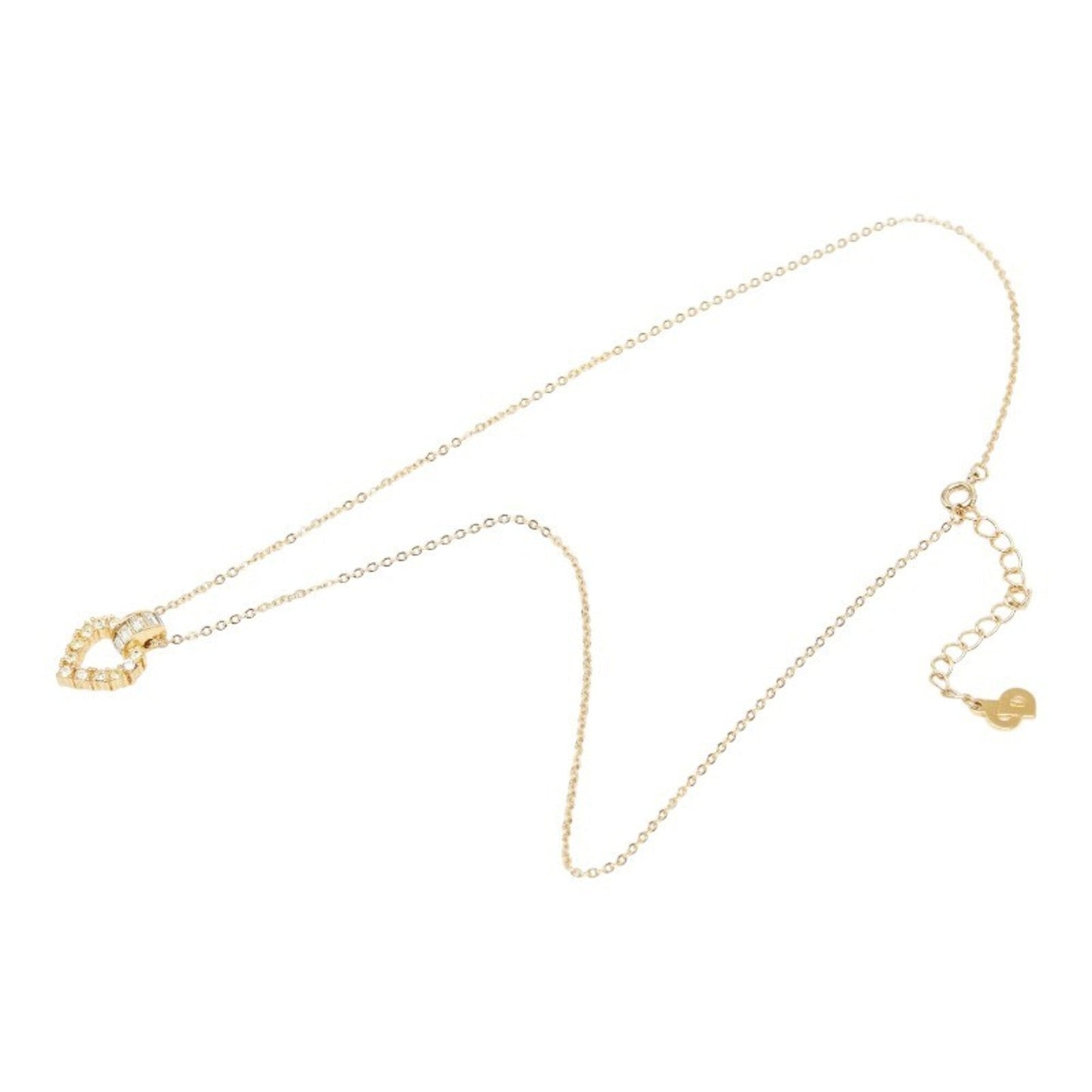 Pendant Necklace Gold Rhinestone