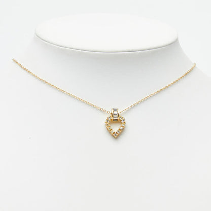 Pendant Necklace Gold Rhinestone
